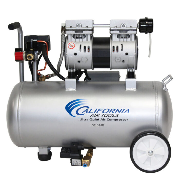 California Air Tools Ultra Quiet Oil-Free Corded 1HP 8 Gallon Air Compressor with Automatic Drain Valve