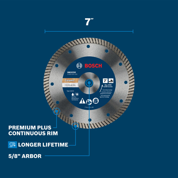 Bosch 7 Inch Continuous Diamond Blade, large image number 1