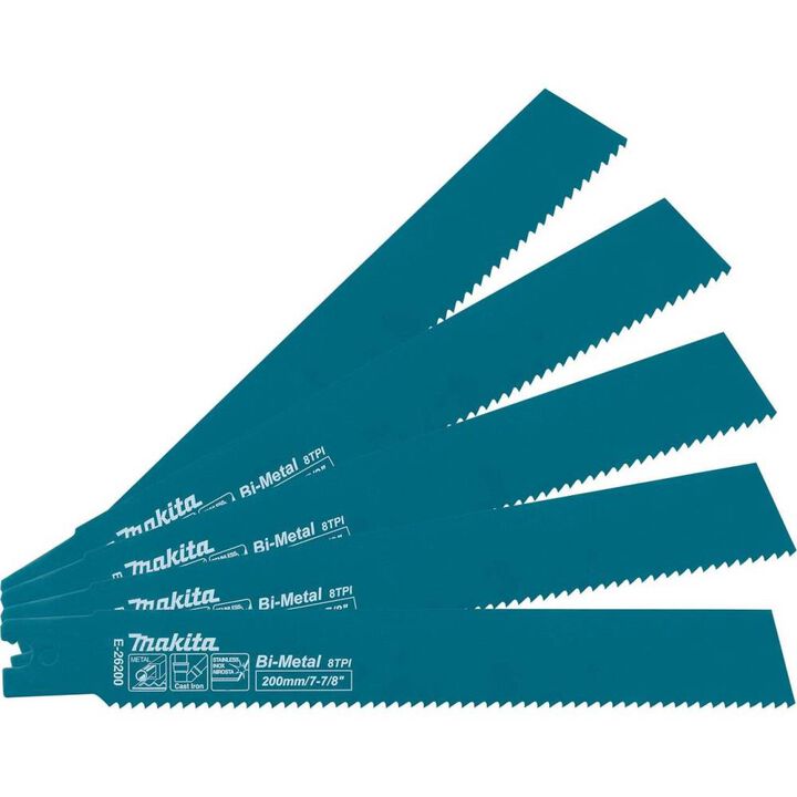 Makita 7-7/8 Inch Metal Pipe Cutting Reciprocating Saw Blades 8 TPI 5 Pieces for GRJ03Z