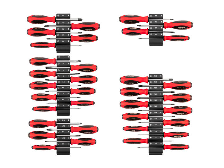 Tekton Phillips, Slotted, Torx, Square Screwdriver Set with Organizer, 35 Pieces
