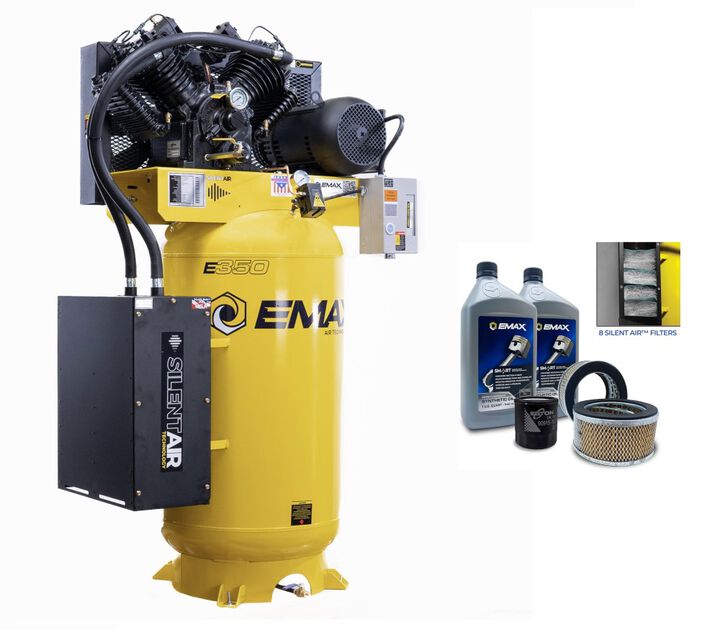 EMAX 80 Gallon 175 PSI Pressure Lube Air Compressor with Maintenance Kit
