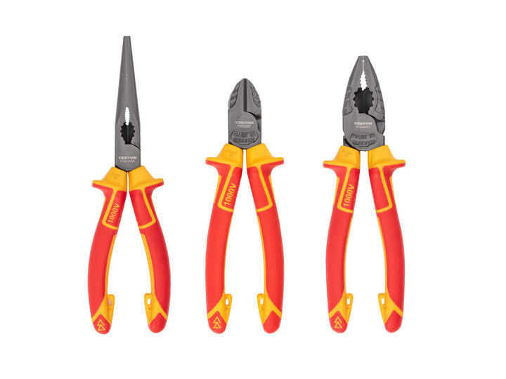 Tekton Insulated Pliers Set, Combination, Long Nose, Diagonal, 3 Pieces