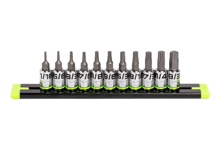 GripEdge Tools RPT 1/4 Inch Drive Short Hex Driver Set SAE 11 Pieces