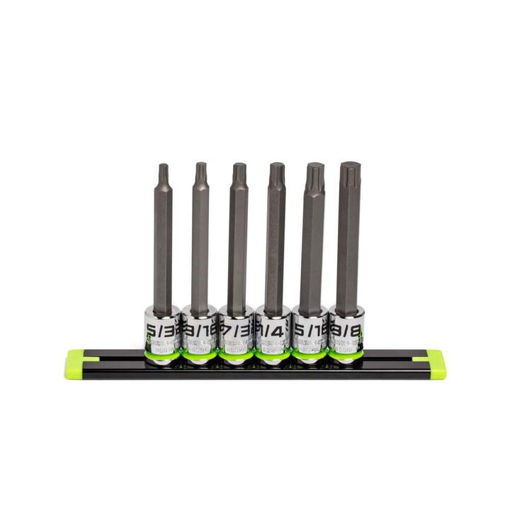 GripEdge Tools RPT 3/8 Inch Drive Long Hex Driver Set SAE 6 Pieces
