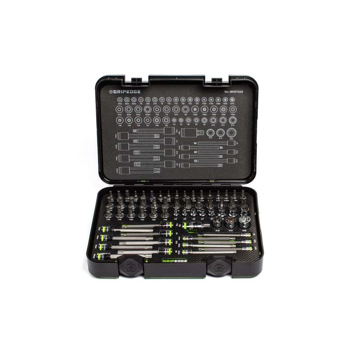 GripEdge Tools Master RPT Hex and Star Driver Set 62 Pieces