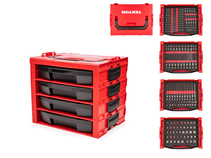 Tekton 1/4, 3/8, 1/2 Inch Drive Bit Socket Set, Modular Org, 213 Pieces