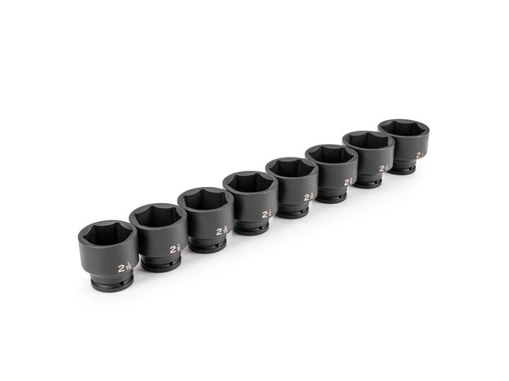 Tekton 3/4 Inch Shallow 6 Point Impact Socket Set, 2-1/16-2-1/2 Inch, 8 Pieces