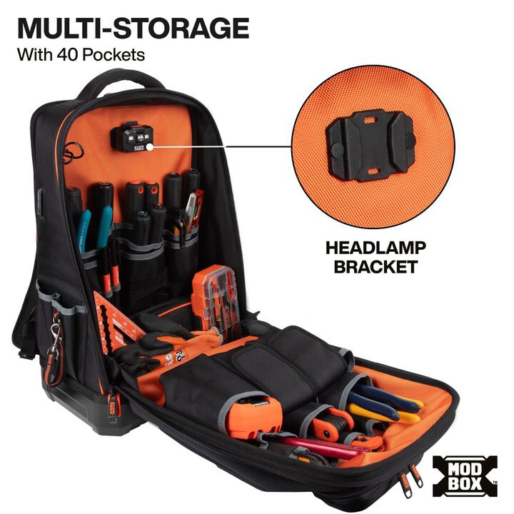 Klein Tools MODbox Hardshell Tool Backpack with 40 Pockets, large image number 4