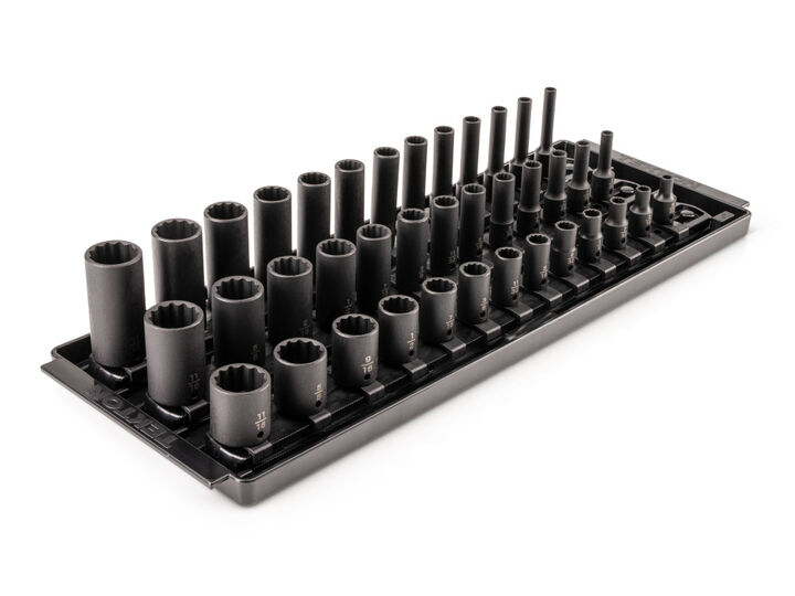 Tekton 1/4 Inch Shallow, Semi-Deep, Deep 12 Pieces Impact Sockets, 39 Pieces