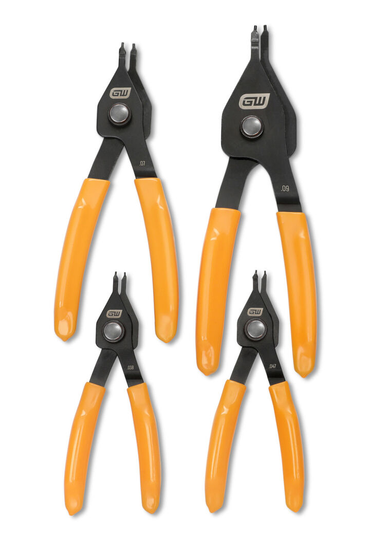 GEARWRENCH Convertible Push Button Snap Ring Pliers Set 4 Pieces