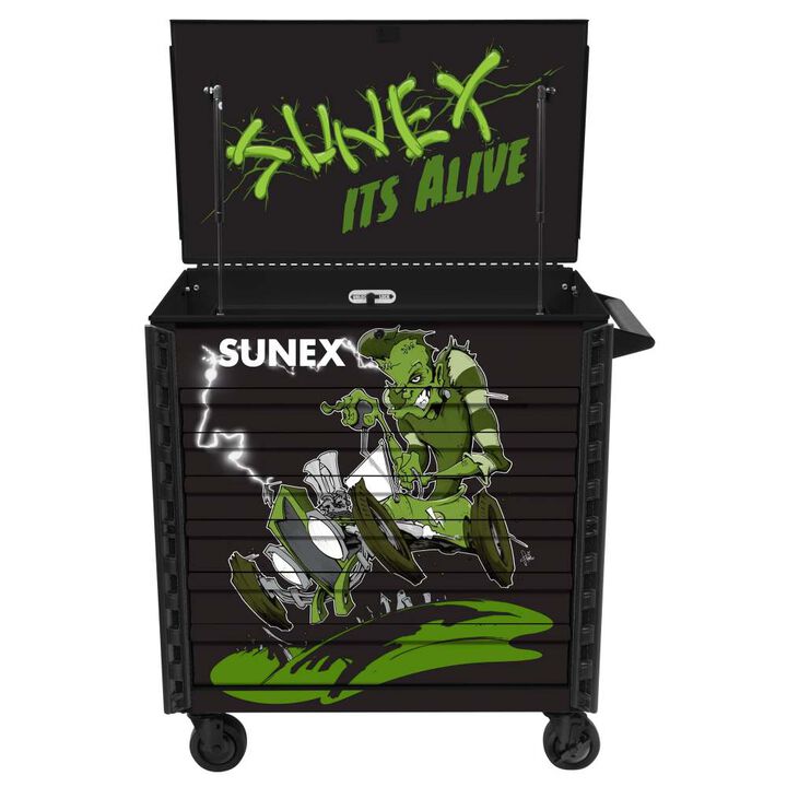 Sunex 39 Inch 6 Drawer Premium Service Cart with Tony Squindo "It's Alive" Design