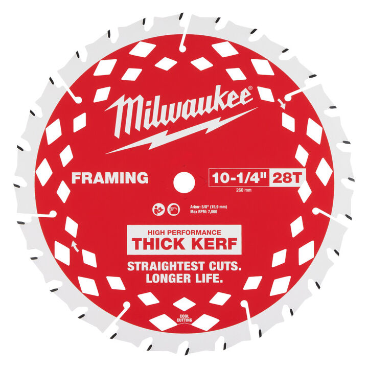 Milwaukee 10-1/4 Inch 28T Thick Kerf Framing Circular Saw Blade