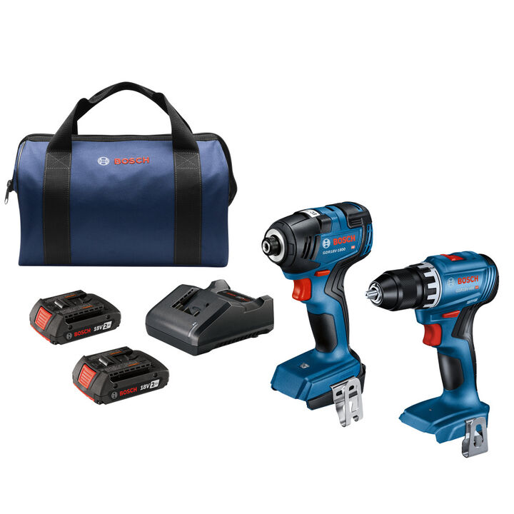 Bosch 18V 2 Ah 2-Tool Impact Driver and Drill Driver Combo Kit Reconditioned