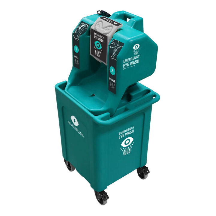 Aero Healthcare NeutraFlush Gravity Fed Eyewash Station 16 Gallon with Drain Cart