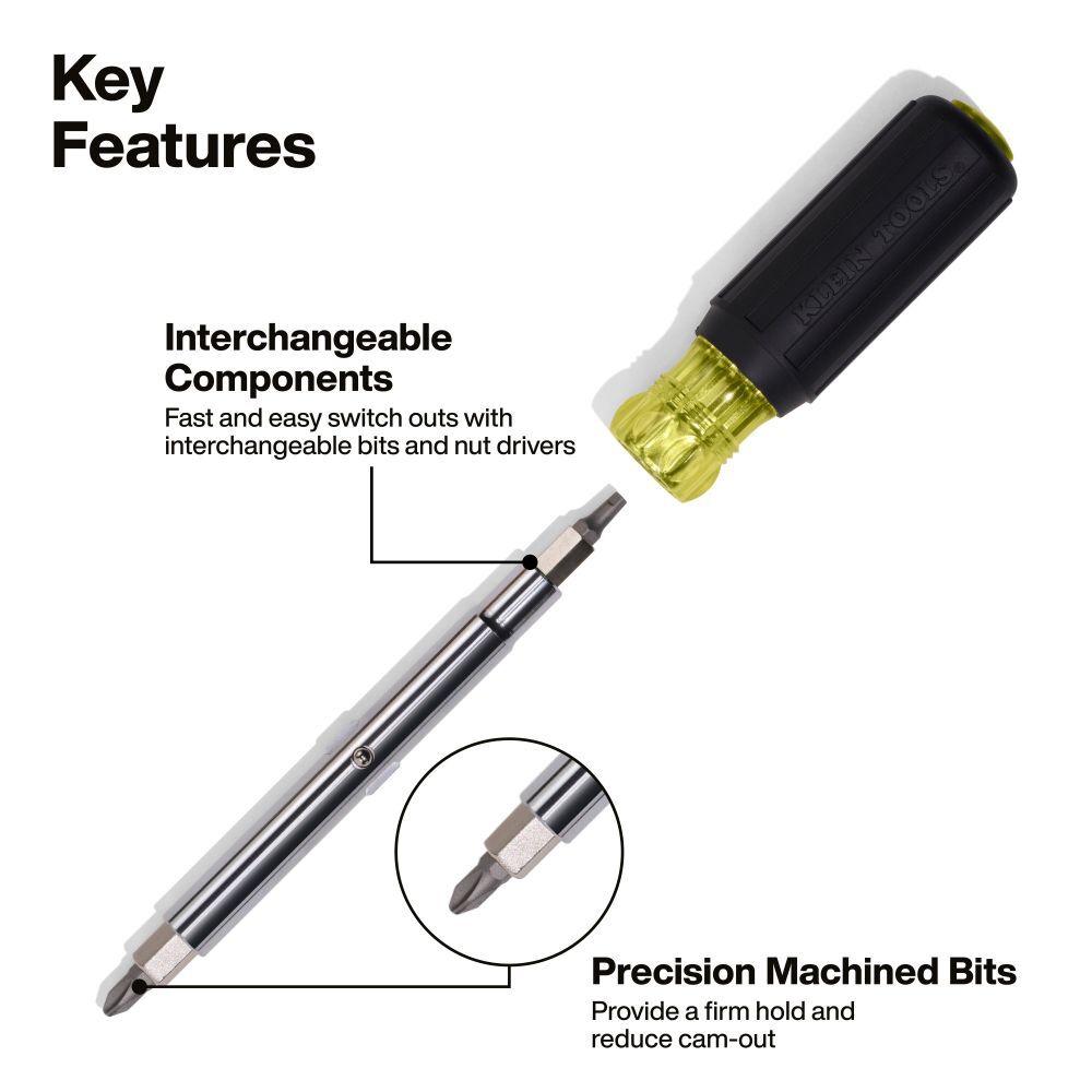 Klein Tools Multi-Bit Screwdriver/Nut Driver Set 3 Pieces, large image number 5