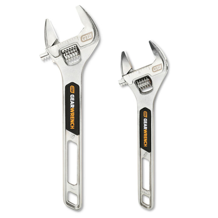 GEARWRENCH Chrome Adjustable Wrench Set 2 Pieces