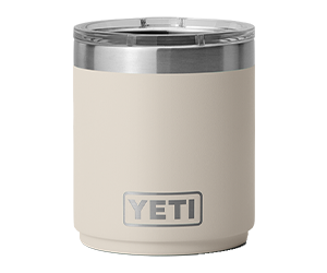 Yeti Rambler 10 ounce stackable lowball cup in Cape Taupe