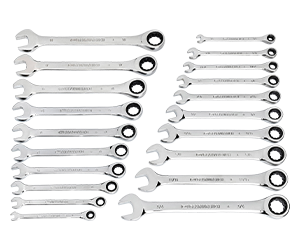 Gearwrench 20 piece Sae and Metric Ratcheting Combination Wrench Set