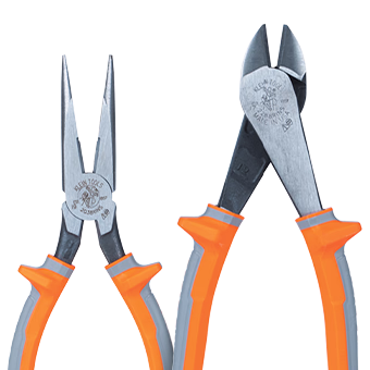 Klein Tools 1000V Insulated Diagonal Side-Cutters and Long-Nose Pliers