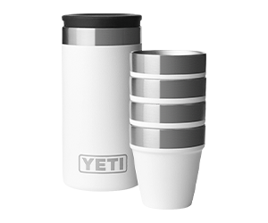 4 Yeti 1.7 Oz Shot Glasses with Carrying Case in white