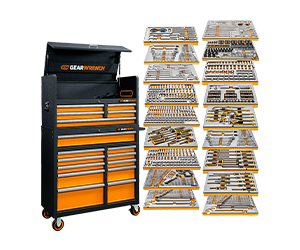 Gearwrench 873 Piece Megamod Mechanics Tool Set in Premium Modular Foam Trays with Tool Storage