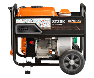 Generac 2in Semi-Trash Water Pump with Hose and Wheel Kit