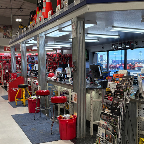 Sales counter at Acme Tools in Minot, ND