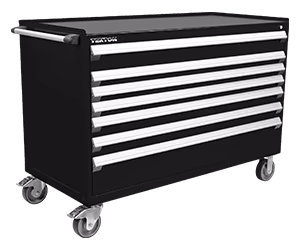 Tekton 7-Drawer Tool Cabinet, Steel Top and Mat, Black (60 x 27 x 41-1/2 Inch)