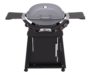 Weber Liquid Propane Q2800n Plus Gas Grill with Stand Bundle in Smoke Grey