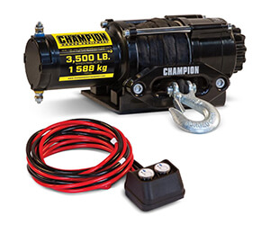 Champion Power Equipment 3500-lb. ATV/UTV Synthetic Rope Winch Kit
