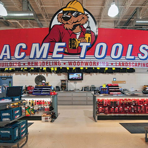 Acme Tools service counter at Duluth, MN