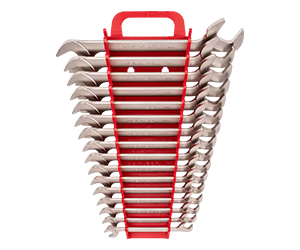 Tekton Angle Head Open End Wrench Set with Holder, 16 Piece (10-27 mm)